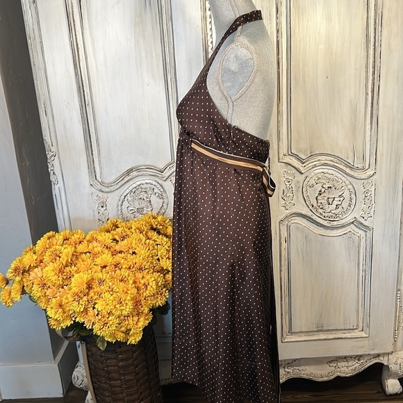 BCBG MAXAZRIA 100% Silk Polka Dots Halter Dress Balletcore Events Feminine S/4 - Picture 6 of 10